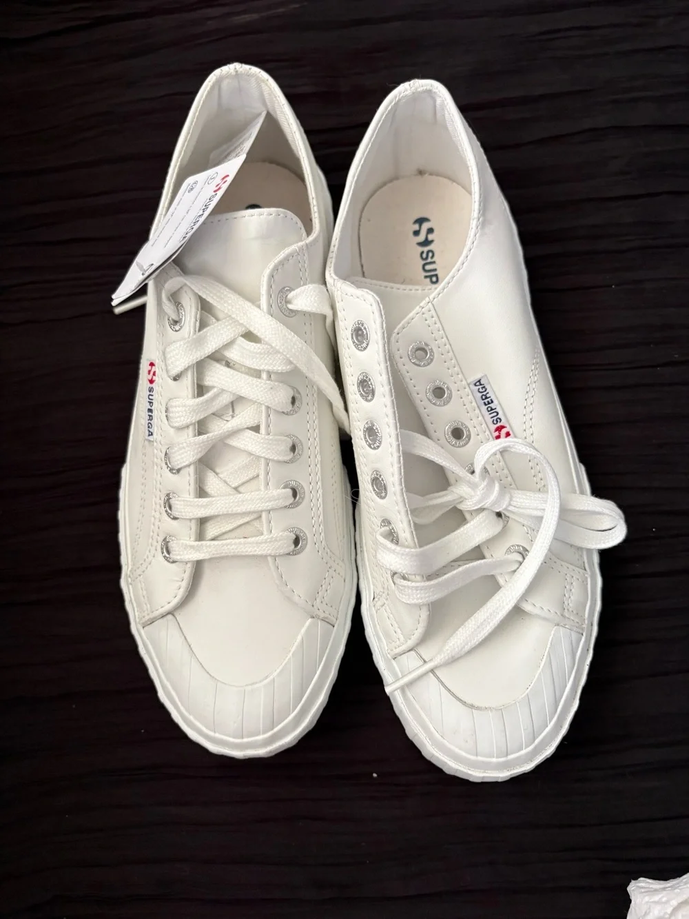 Superga White Women's Leather Sneakers